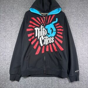 Vintage Nitro Circus X Alpinestars Black Full Zip Graphic Hoodie